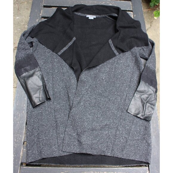 Vince - Wool + Cashmere Blend Double Face Sweater Coat + Leather, Sml Oversize - Picture 6 of 13